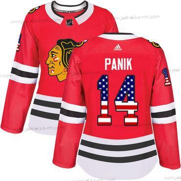 Adidas Naisten Chicago Blackhawks #14 Richard Panik Punainen Kotiottelupaita Aito USA Flag Ommeltu NHL Paita