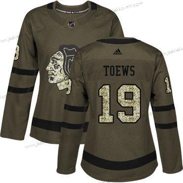 Adidas Naisten Chicago Blackhawks #19 Jonathan Toews Vihreä Salute to Service Ommeltu NHL Paita