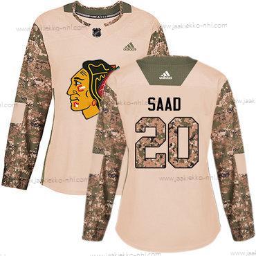 Adidas Naisten Chicago Blackhawks #20 Brandon Saad Maastokuvio Aito 2017 Veterans Day Ommeltu NHL Paita