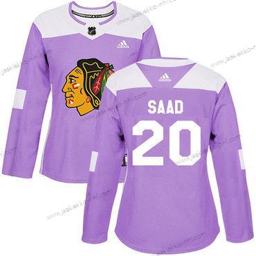 Adidas Naisten Chicago Blackhawks #20 Brandon Saad Violetti Aito Taistelee syöpää vastaan Ommeltu NHL Paita