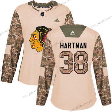 Adidas Naisten Chicago Blackhawks #38 Ryan Hartman Maastokuvio Aito 2017 Veterans Day Ommeltu NHL Paita