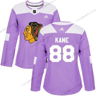 Adidas Naisten Chicago Blackhawks #88 Patrick Kane Violetti Aito Taistelee syöpää vastaan Ommeltu NHL Paita