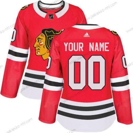 Adidas Naisten Chicago Blackhawks Mukautettu Aito Punainen Kotiottelupaita NHL Paita