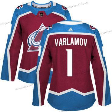 Adidas Naisten Colorado Avalanche #1 Semyon Varlamov Kotiottelupaita Punainen Aito Ommeltu NHL Paita