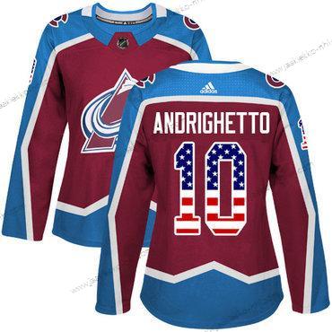 Adidas Naisten Colorado Avalanche #10 Sven Andrighetto Kotiottelupaita Punainen Aito USA Flag Ommeltu NHL Paita