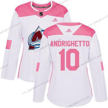 Adidas Naisten Colorado Avalanche #10 Sven Andrighetto Valkoinen Pinkki Aito Ommeltu NHL Paita