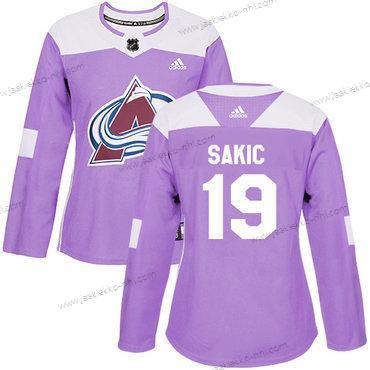 Adidas Naisten Colorado Avalanche #19 Joe Sakic Violetti Aito Taistelee syöpää vastaan Ommeltu NHL Paita