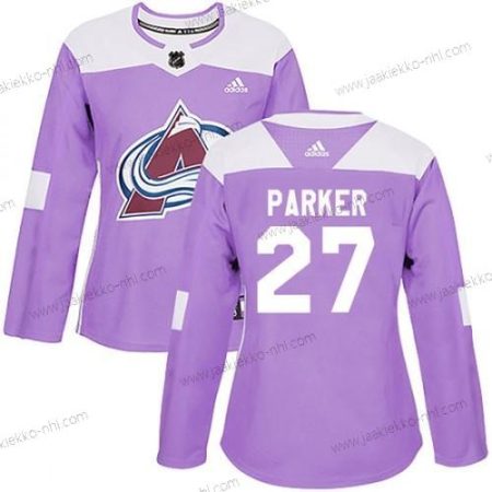 Adidas Naisten Colorado Avalanche #27 Scott Parker Aito Taistelee syöpää vastaan Harjoitus Violetti Paita