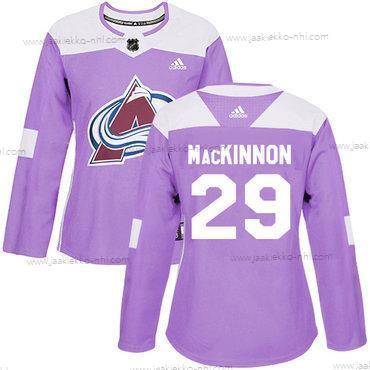 Adidas Naisten Colorado Avalanche #29 Nathan Mackinnon Violetti Aito Taistelee syöpää vastaan Ommeltu NHL Paita