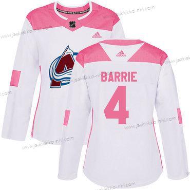 Adidas Naisten Colorado Avalanche #4 Tyson Barrie Valkoinen Pinkki Aito Ommeltu NHL Paita