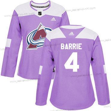 Adidas Naisten Colorado Avalanche #4 Tyson Barrie Violetti Aito Taistelee syöpää vastaan Ommeltu NHL Paita