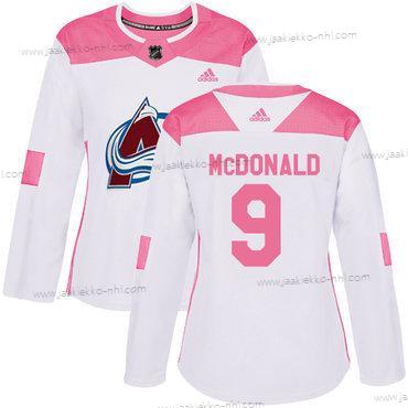 Adidas Naisten Colorado Avalanche #9 Lanny Mcdonald Valkoinen Pinkki Aito Ommeltu NHL Paita