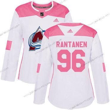 Adidas Naisten Colorado Avalanche #96 Mikko Rantanen Valkoinen Pinkki Aito Ommeltu NHL Paita