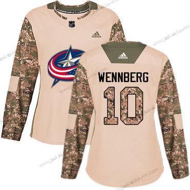 Adidas Naisten Columbus Blue Jackets #10 Alexander Wennberg Maastokuvio Aito 2017 Veterans Day Ommeltu NHL Paita