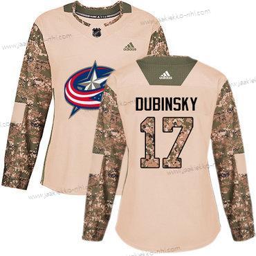 Adidas Naisten Columbus Blue Jackets #17 Brandon Dubinsky Maastokuvio Aito 2017 Veterans Day Ommeltu NHL Paita