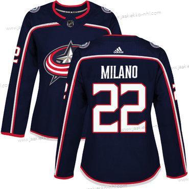 Adidas Naisten Columbus Blue Jackets #22 Sonny Milano Laivastonsininen Sininen Kotiottelupaita Aito Ommeltu NHL Paita