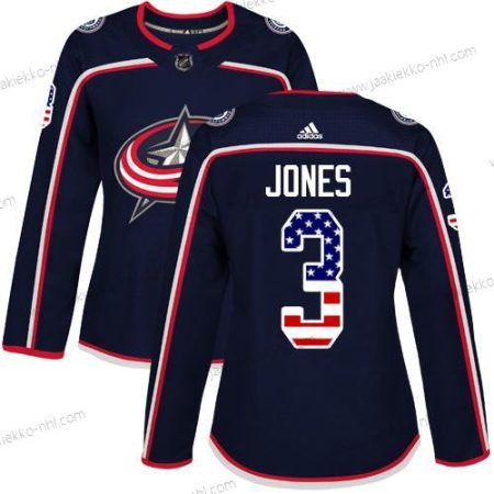 Adidas Naisten Columbus Blue Jackets #3 Seth Jones Laivastonsininen Sininen Kotiottelupaita Aito USA Flag Ommeltu NHL Paita