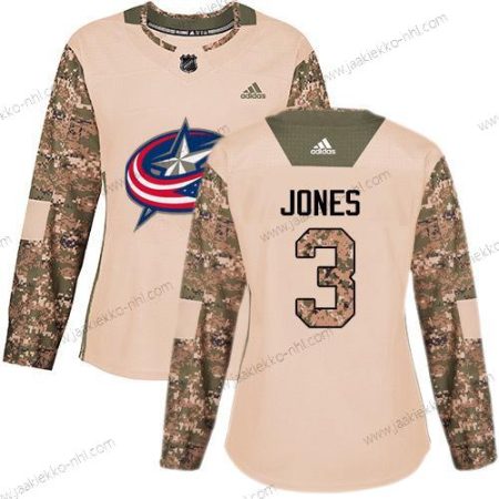 Adidas Naisten Columbus Blue Jackets #3 Seth Jones Maastokuvio Aito 2017 Veterans Day Ommeltu NHL Paita