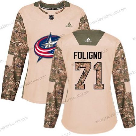 Adidas Naisten Columbus Blue Jackets #71 Nick Foligno Maastokuvio Aito 2017 Veterans Day Ommeltu NHL Paita