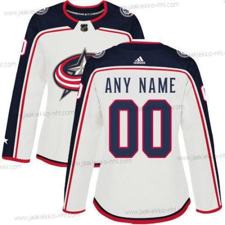 Adidas Naisten Columbus Blue Jackets Mukautettu NHL Aito Valkoinen Paita