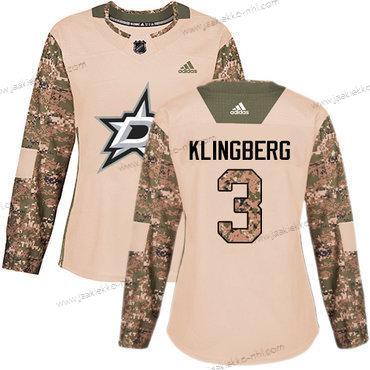 Adidas Naisten Dallas Stars #3 John Klingberg Maastokuvio Aito 2017 Veterans Day Ommeltu NHL Paita