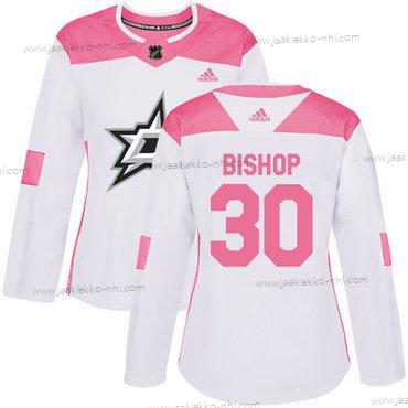 Adidas Naisten Dallas Stars #30 Ben Bishop Valkoinen Pinkki Aito Ommeltu NHL Paita