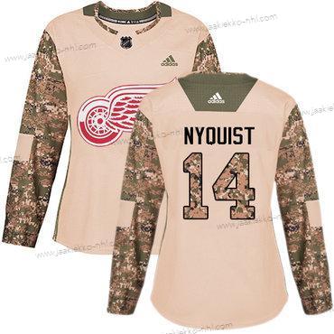 Adidas Naisten Detroit Red Wings #14 Gustav Nyquist Maastokuvio Aito 2017 Veterans Day Ommeltu NHL Paita