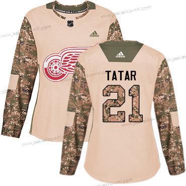 Adidas Naisten Detroit Red Wings #21 Tomas Tatar Maastokuvio Aito 2017 Veterans Day Ommeltu NHL Paita