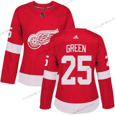 Adidas Naisten Detroit Red Wings #25 Mike Vihreä Punainen Kotiottelupaita Aito Ommeltu NHL Paita