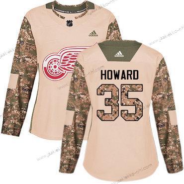 Adidas Naisten Detroit Red Wings #35 Jimmy Howard Maastokuvio Aito 2017 Veterans Day Ommeltu NHL Paita