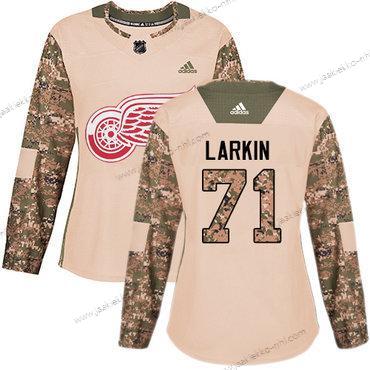 Adidas Naisten Detroit Red Wings #71 Dylan Larkin Maastokuvio Aito 2017 Veterans Day Ommeltu NHL Paita