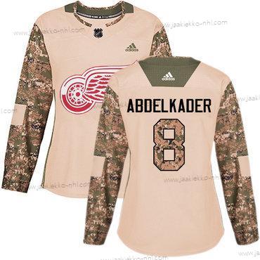 Adidas Naisten Detroit Red Wings #8 Justin Abdelkader Maastokuvio Aito 2017 Veterans Day Ommeltu NHL Paita