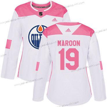 Adidas Naisten Edmonton Oilers #19 Patrick Maroon Valkoinen Pinkki Aito Ommeltu NHL Paita