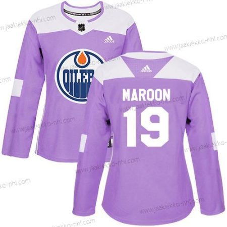 Adidas Naisten Edmonton Oilers #19 Patrick Maroon Violetti Aito Taistelee syöpää vastaan Ommeltu NHL Paita