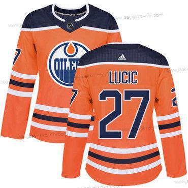 Adidas Naisten Edmonton Oilers #27 Milan Lucic Oranssi Kotiottelupaita Aito Ommeltu NHL Paita