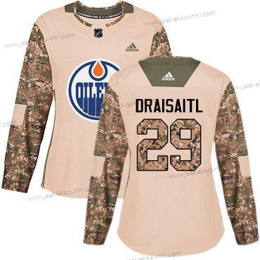 Adidas Naisten Edmonton Oilers #29 Leon Draisaitl Maastokuvio Aito 2017 Veterans Day Ommeltu NHL Paita