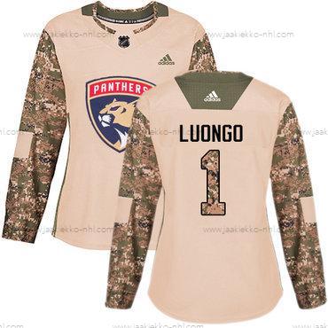 Adidas Naisten Florida Panthers #1 Roberto Luongo Maastokuvio Aito 2017 Veterans Day Ommeltu NHL Paita