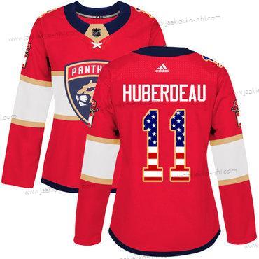 Adidas Naisten Florida Panthers #11 Jonathan Huberdeau Punainen Kotiottelupaita Aito USA Flag Ommeltu NHL Paita