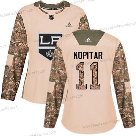 Adidas Naisten Los Angeles Kings #11 Anze Kopitar Maastokuvio Aito 2017 Veterans Day Ommeltu NHL Paita