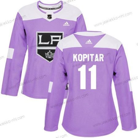 Adidas Naisten Los Angeles Kings #11 Anze Kopitar Violetti Aito Taistelee syöpää vastaan Ommeltu NHL Paita