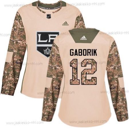 Adidas Naisten Los Angeles Kings #12 Marian Gaborik Maastokuvio Aito 2017 Veterans Day Ommeltu NHL Paita