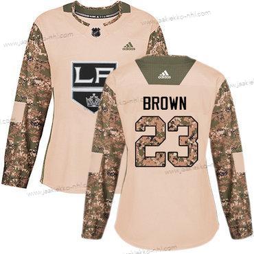 Adidas Naisten Los Angeles Kings #23 Dustin Brown Maastokuvio Aito 2017 Veterans Day Ommeltu NHL Paita