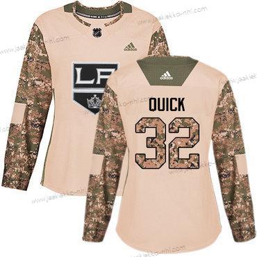 Adidas Naisten Los Angeles Kings #32 Jonathan Quick Maastokuvio Aito 2017 Veterans Day Ommeltu NHL Paita