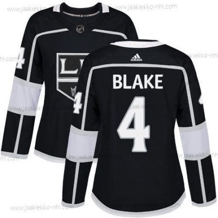 Adidas Naisten Los Angeles Kings #4 Rob Blake Musta Kotiottelupaita Aito Ommeltu NHL Paita