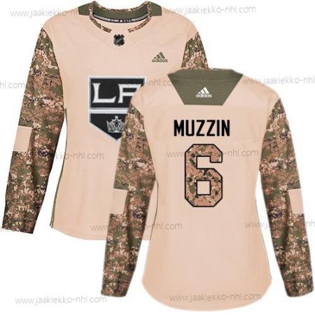 Adidas Naisten Los Angeles Kings #6 Jake Muzzin Maastokuvio Aito 2017 Veterans Day Ommeltu NHL Paita