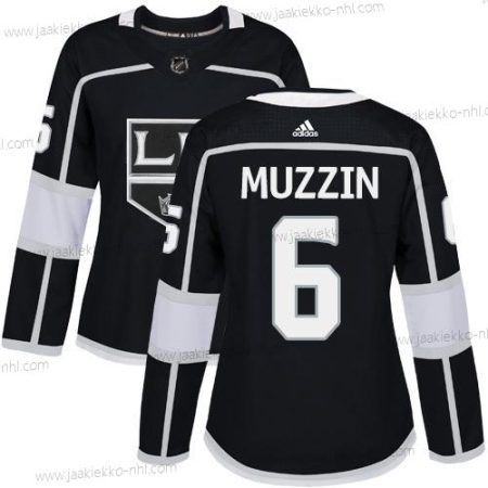 Adidas Naisten Los Angeles Kings #6 Jake Muzzin Musta Kotiottelupaita Aito Ommeltu NHL Paita