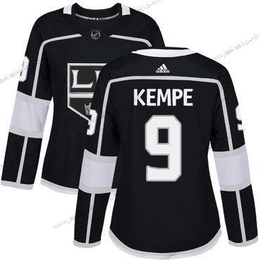 Adidas Naisten Los Angeles Kings #9 Adrian Kempe Musta Kotiottelupaita Aito Ommeltu NHL Paita