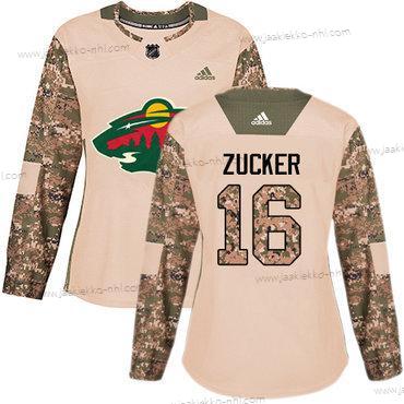 Adidas Naisten Minnesota Wild #16 Jason Zucker Maastokuvio Aito 2017 Veterans Day Ommeltu NHL Paita