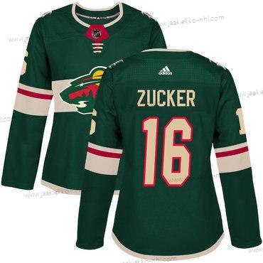 Adidas Naisten Minnesota Wild #16 Jason Zucker Vihreä Kotiottelupaita Aito Ommeltu NHL Paita