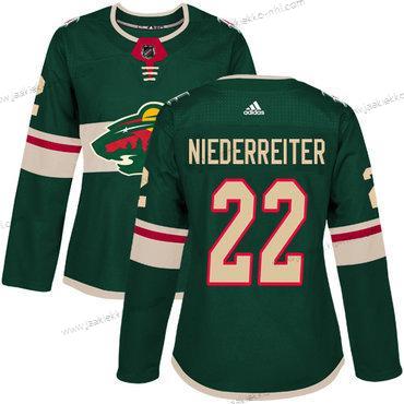 Adidas Naisten Minnesota Wild #22 Nino Niederreiter Vihreä Kotiottelupaita Aito Ommeltu NHL Paita